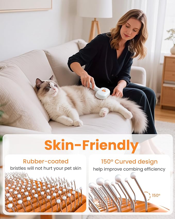 Cat Steam Brush with Waterless Shampoo, Self Cleaning Cat Brush for Shedding, 3 in 1 Pet Spray Hair Removal Comb, Pet Steam Brushes for Long and Short Haired Dog, Cool Mist Only