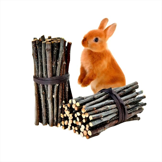 200g Apple Sticks for Bunny Chinchillas,Small Animals Wood Chew Sticks,Wood Chew Toys for Rabbits Guinea Pig Hamster Gerbil Bunny(Thin7oz)