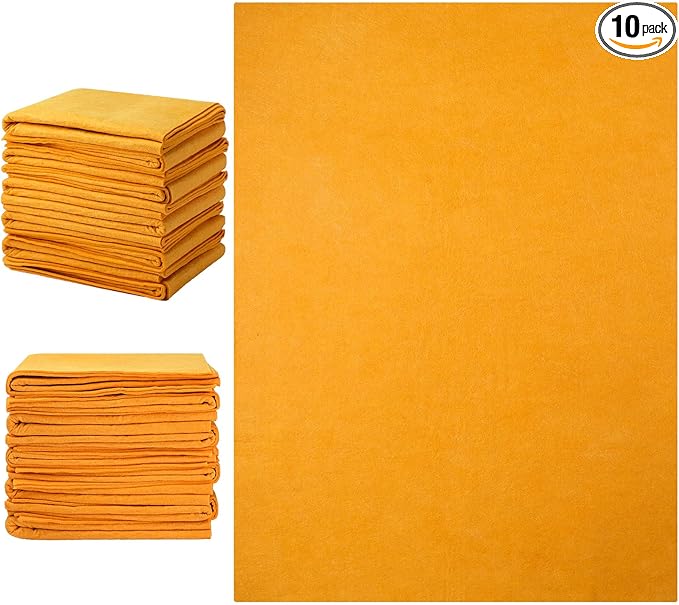 10 Pack Shammy Cloths Absorbent Cleaning Towels for Car Drying German Shammy Cloths Bulk Machine Washable Reusable Multi Purpose Orange Chamois Towels Anti Scratch for Home Cars Pet Wash