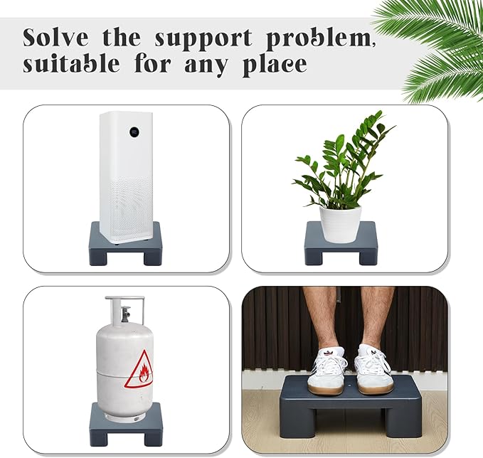 1 Pack Dunnage Rack, 15.75" Long x 11.81" Wide, 4.72" Height Plastic Dunnage Rack, 600+ Pound Capacity Storage Commercial Food Service Storage in Restaurant Kitchens Shop, Gray