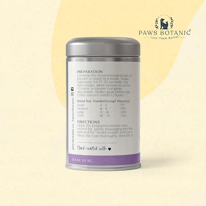 Unscented Dog Dry Shampoo, Powder Shampoo for Dogs, Regular Skin & Coat, 3.5 oz with Bamboo Spoon (Calming Lavender)