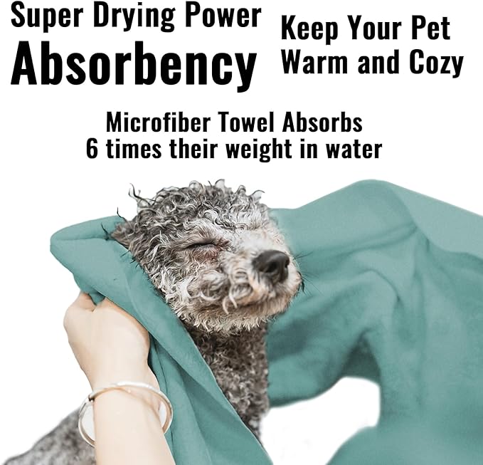 Microfiber Dog Towels for Drying Dogs, Super Absorbent and Soft Pet Grooming Towel, 40 Inch X 23.6 Inch, Perfect for Large, Medium or Small Dogs (40"X23.6" - 1pack, Lake Blue)