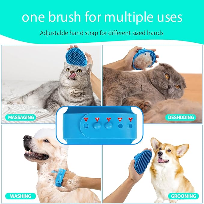 3-in-1 Dog Shampoo Brush - Scrubber & Shower Brush for Dogs