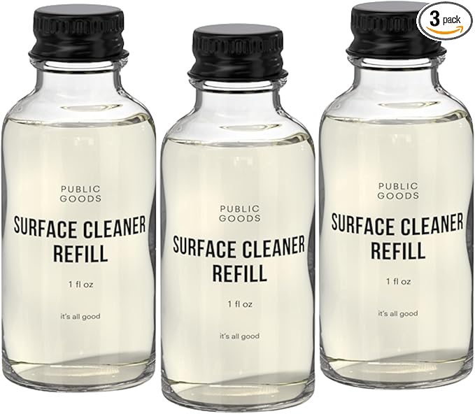 Public Goods Multi Surface Cleaner Refill | All Purpose Cleaner Refill for Floors, Tile, Countertops | Multi Purpose | Cruelty Free | Scented with Jasmine Essential Oils | 3 Pack - 24 Oz Diluted