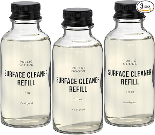 Public Goods Multi Surface Cleaner Refill | All Purpose Cleaner Refill for Floors, Tile, Countertops | Multi Purpose | Cruelty Free | Scented with Jasmine Essential Oils | 3 Pack - 24 Oz Diluted
