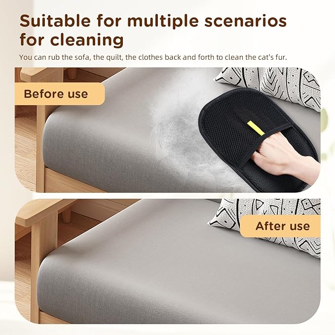 1 Pcs Electrostatic Pet Hair Removal Gloves, 2025 New Reusable Efficient Grooming Gloves for Pet Hair, Dogs Cats Hair Grooming Gloves for Furniture, Carpet, Pet Grooming, Car Seat, Clothes