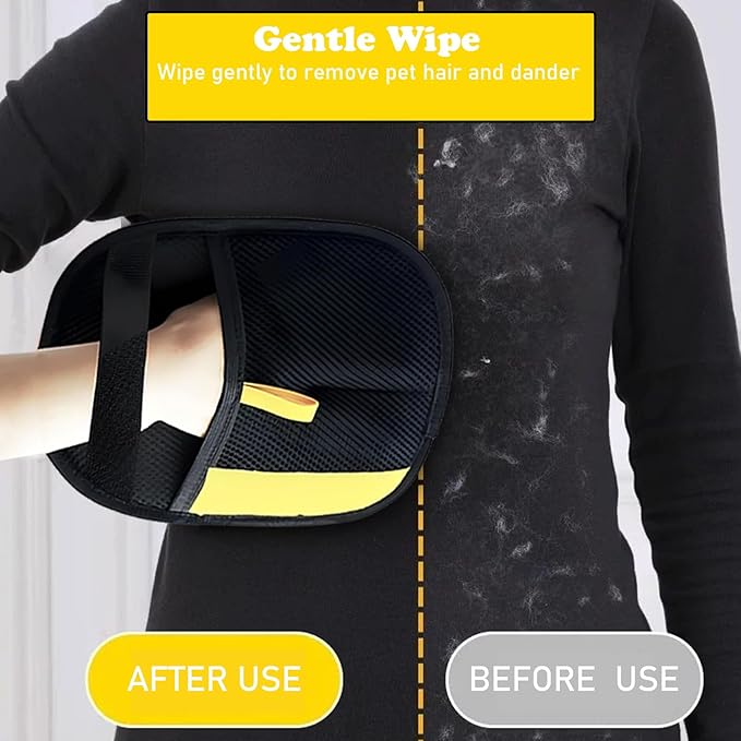 3Pcs Pet Hair Removal Glove for Cats & Dogs, Reusable Electrostatic Pet Hair Gloves,Pet Hair Remover, Newly Upgraded Pet Hair Removal Tool for Car Seat,Clothing,Carpet,Couch