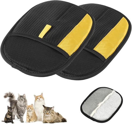 2025 Thickened Strong Pet Hair Removal Glove for Cats & Dogs, Electrostatic Gloves for Pet Grooming, Reusable Quick De-Shedding Gloves for Couch, Clothing, Carpet, Furniture, Car Seats (2pcs)