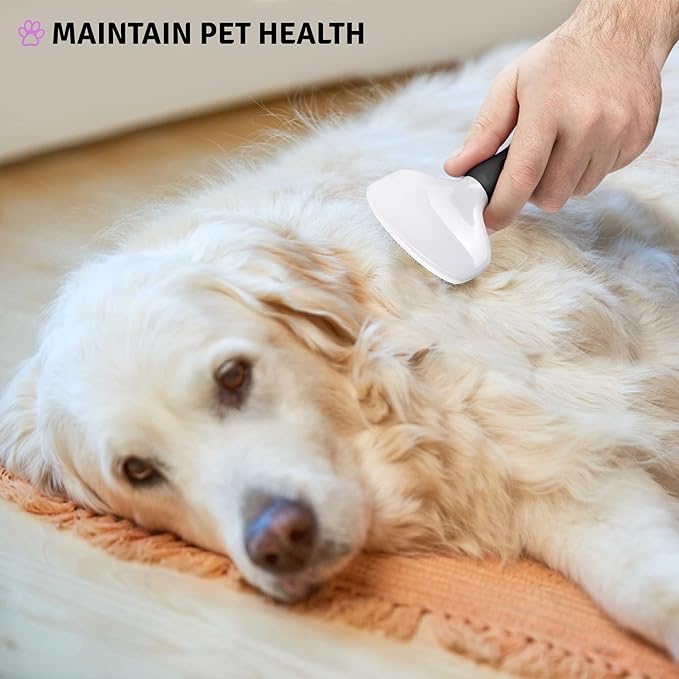 Poodle Pet Slicker Brush - For Dogs, Cats, and Rabbits - Removes Matted Fur, Knots, and Loose Hair - Suitable for Grooming Doodles and Goldendoodles with Short or Long Hair