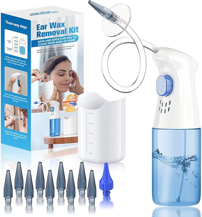 Ear Wax Removal, Ear Cleaner, Ear Wax Removal Kit, FSA Eligible Items Only List, Manual Ear Irrigation Flushing System, Safe and Effective to Clean Ear Built Up Wax