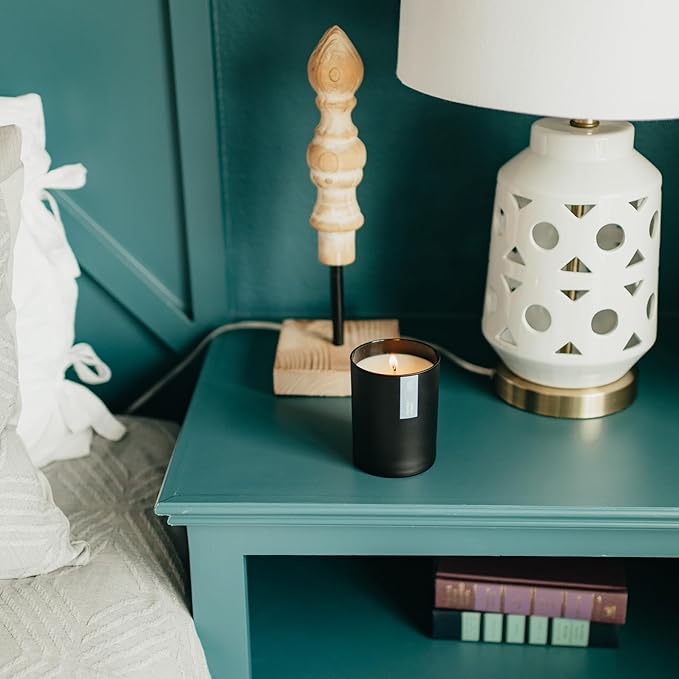 Calyan Wax Co. Soy Wax Candle, Fir + Clove Scented Candle, 75 Hour Burn Time, Aromatherapy Soy Candles, Non Toxic & Vegan Soy Wax, Black Tumbler Scented Candles, 10.2oz