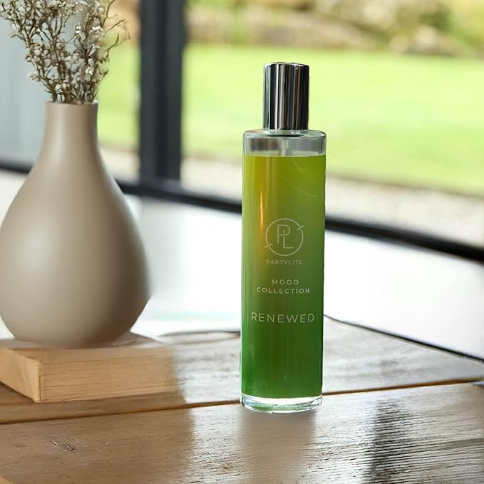 PartyLite Renewed Scented Room Spray, 100mL, with Notes of Orange, Lemon, Nutmeg, Pine & Peppermint, Part of the Mood Collection, Fresh & Clean, Perfect for Gifting