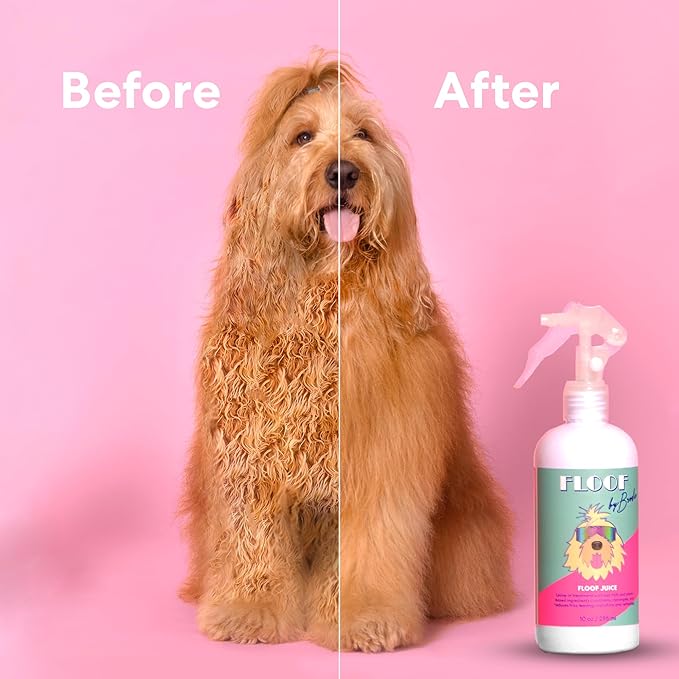 Floof by Brodie Complete Dog Wellness & Grooming Bundle – Multivitamin Chews, Shampoo & Conditioner Set, Dry Shampoo Spray, Slicker Brush - for Clean, Happy, Healthy Dogs