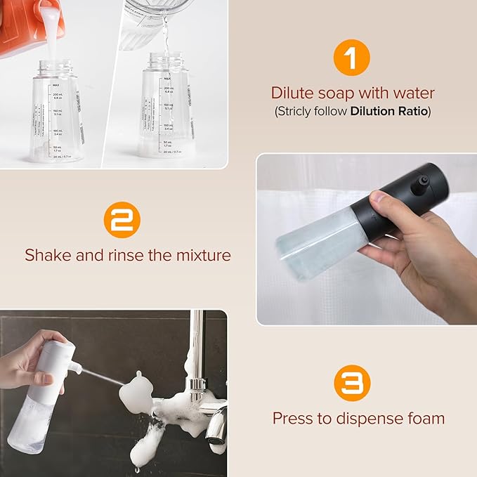 Airversa Electric Foaming Shampoo Dispenser with Hair Scalp Massager Brush 1100mAh IPX8 Shampoo Foamer for Woman Men Baby Kid Dog Cat ES1-White Kit