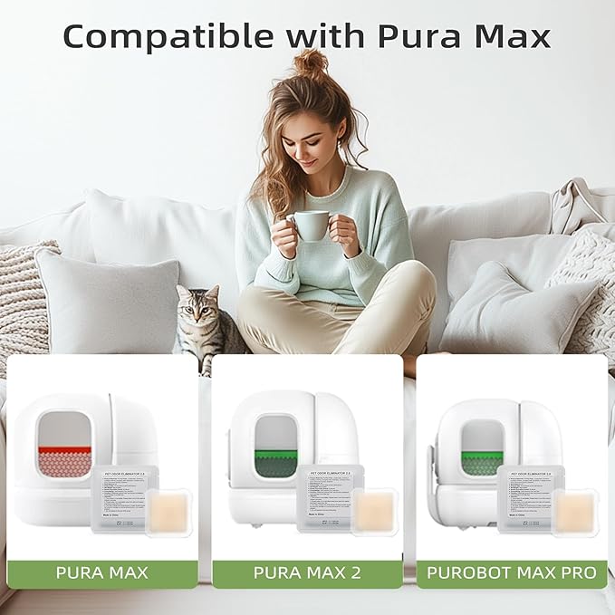 3 Packs Smelling Fresh with N50-2.0 Odor Eliminator Exclusive for Pura Max Automatic Self-Cleaning Cat Litter Box - Cat Toilet Odor Control, Deodorant Aromatherapy Paste (Old/New Packaging Randomly)
