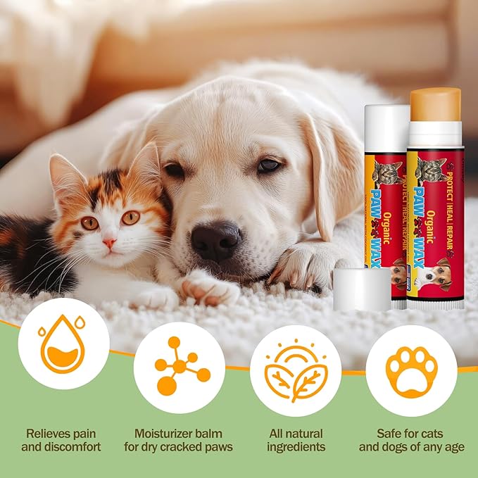10 Pack Dog Paw Balm for Dogs & Cats,Natural Safe Dog Paw Pad Balm Paw Protector-Moisturizer & Soother for Dry Cracked Paws & Noses | Snout Soother for Dogs(0.18 oz)