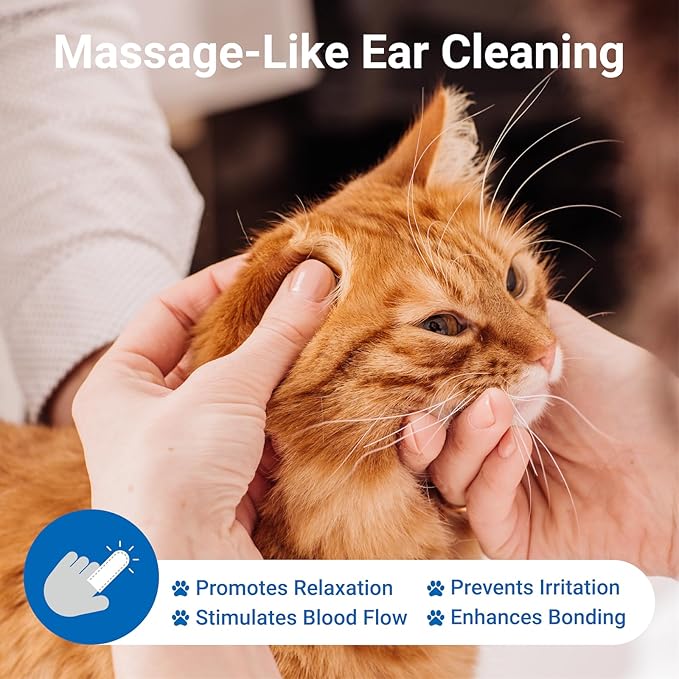 Dog Ear Wipes, Finger Design Pet Ear Cleaner Wipes for Dogs and Cats, Soothing Forest Formula for Itchy Ears, Infection Solution, Gentle Yeast Remover and Puppy Ear Wash Wipes, 60ct