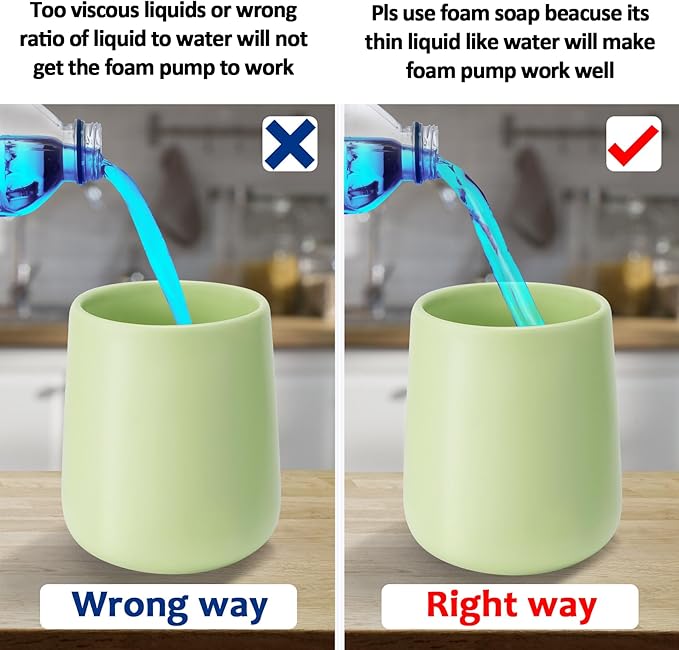 Soap Foaming Dispenser Ceramic with Easy-to-Press Pump Hand Foam Dispenser for Shampoo Bathroom Kitchen 12 oz