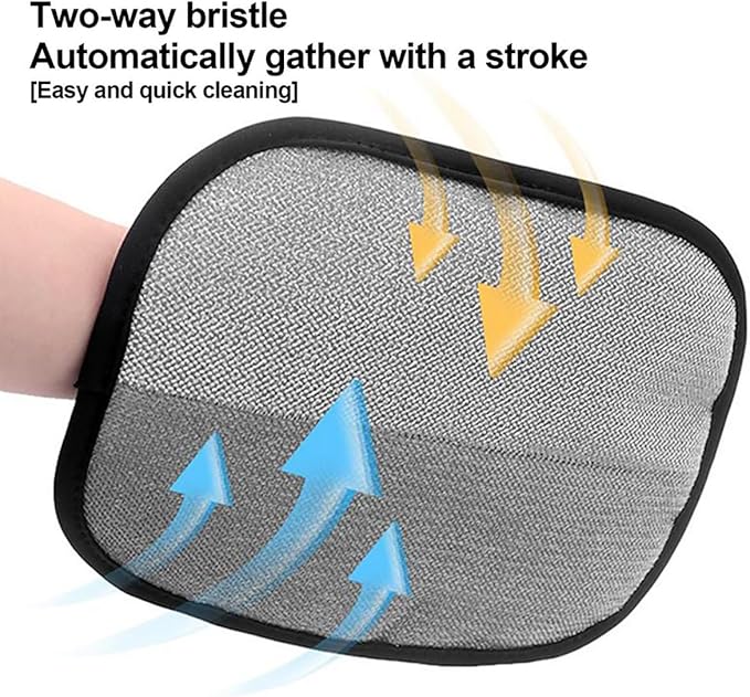 2025 New Upgraded Electrostatic Pet Hair Removal Gloves - Reusable Cat Hair Remover & Dog Hair Removal Mitt with Elastic Cuff & Finger Loops for Furniture, Bedding, Car (1pcs)