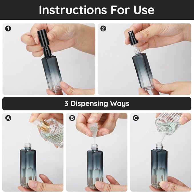 Segbeauty Glass Perfume Spray Bottle, 5 Pack of 20ML Mini Travel Atomizer Sprayer for Perfume, Empty Press Pump Bottle Refillable Cologne Dispenser Perfume Bottles Scent Sample Case Travel Must Have