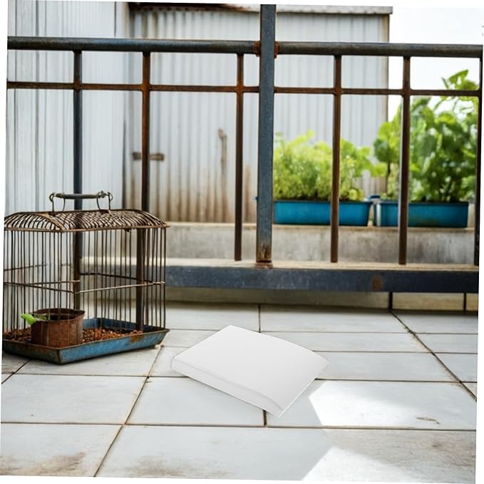 100 Sheets Disposable Bird Cage Liners for Animals Absorbent Non-Woven Parrot Cage Bottom Paper and Stackable Liners for Parakeet Macaw Finch Easy Replacement Saving Cleanup