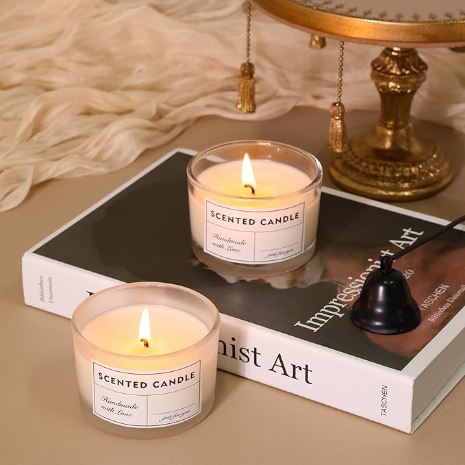 4oz Candle Jars for Making Candles, 15 Pack Small Frosted Glass Empty Candle Jars with Bamboo Lids and Wick Kit, Mini Wide Mouth Candle Container Bulk, Ideal for Candle Business Owners