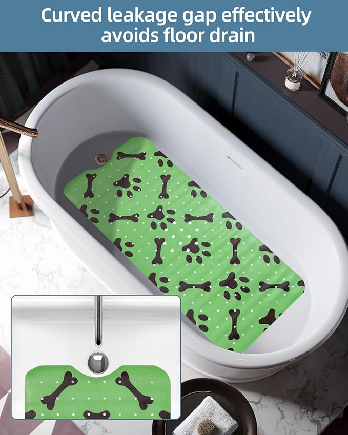 Dog Bath Mat for Tub Non-Slip Pet Bathtub Mat Fast Dry Dog Shower Attachment Mat Senior Friendly Dog Bath Supplies (Green