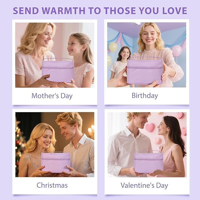 Christmas Gifts for Women, Lavender 33 Pcs Spa Bath & Body Gift Set, Face Sheet Mask Skin Care, Hydrogel Mask, Lip Gloss, Cosmetic Bag, Face Serum, Necklace, Cleanser, Gua Sha, Mother Day, Birthday