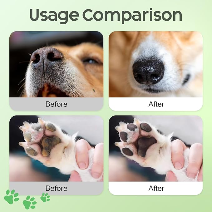 Dog Paw Care Kit, No-Rinse Foam Dog Paw Cleaner with Silicone Brush & Natural Lick-Safe Dog Paw Balm for Heal Dry Cracked Paws & Nose for Dogs & Cats