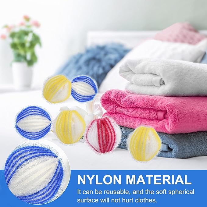 12 PCS Pet Hair Remover for Laundry, Reusable Dog & Cat Hair Catcher for Clothes & Bedding, Lint Catcher Laundry Balls in Washing Machine, Dryers