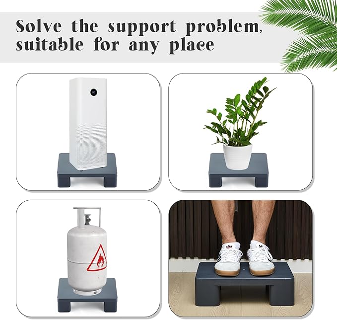 2 Pack Dunnage Rack, 23.62" Long x 19.69" Wide, 4.72" Height Plastic Dunnage Rack, 1500+ Pound Capacity Storage Commercial Food Service Storage in Restaurant Kitchens Shop, Gray