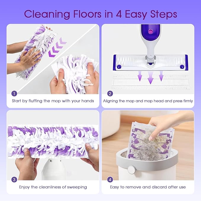 21 Pack Disposable Mop Pads Compatible with Swiffer PowerMop, Replacement for Swiffer Power Mop Refills, Super Absorbent & Scrubbing Power, Dry&Wet Use for Wooden Floors Tiles & Hard Surfaces Cleaning