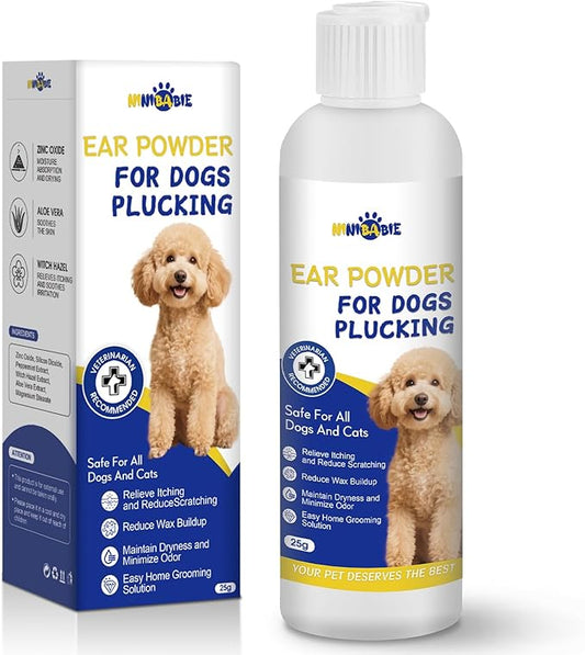 Dog Ear Powder for Hair Removal,Ear Cleaner for Itching,Infection Treatment for Poodles, Doodles(Ear Powder*1)