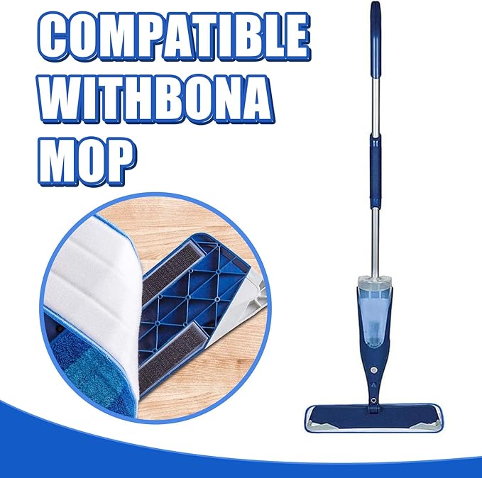 20 Pieces Microfiber Cleaning Pads Compatible with Bona Mop Reusable 18 Inch Replacement Cleaning Pads Washable Refills Replacement Heads for Floor Cleaning