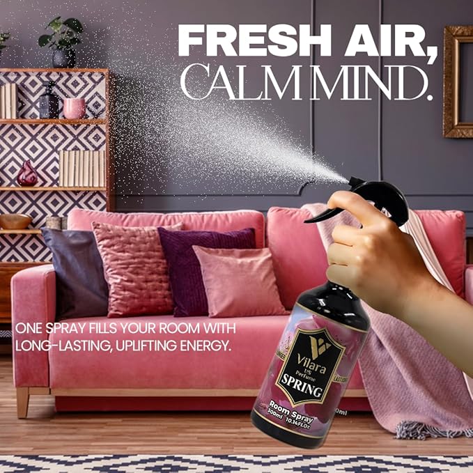 Room Spray Freshener - Long-Lasting Luxury Scents - Room and Linen Spray for Bedding, Sheets, Fabric, Furniture for Aromatherapy - 10.14 fl oz (Multipack 3:Spring,Rose,Jasmine)