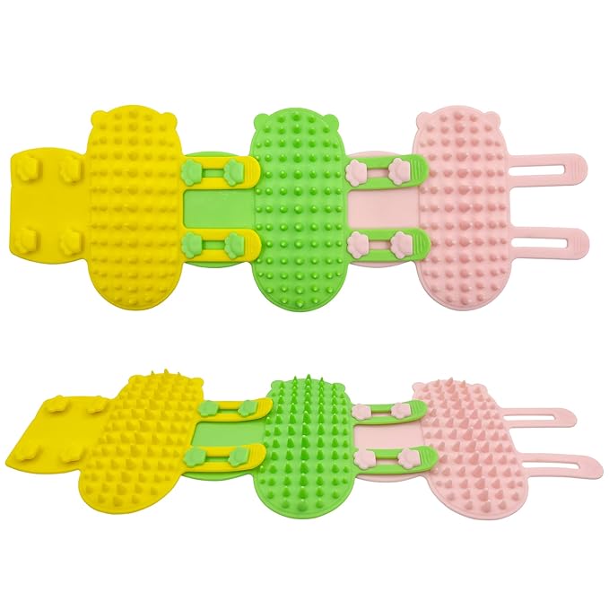 Cat Self Groomer Brush Adjustable Corner Cat Face Itch Scratching Brush Table Leg Silicone Self Massage Comb for Indoor Long and Short Haired Kitten Cats - 2 Pack (Pink)