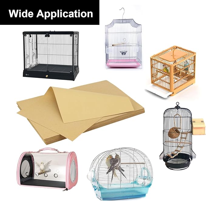 35 Pcs Gravel Liner Paper for Bird Cage, 11 x 17 Inch Bird Cage Liner Paper Bedding Calcium Paper Special Pet Bedding Accessories for Pet Parrot Bird Cage in Sea Sand