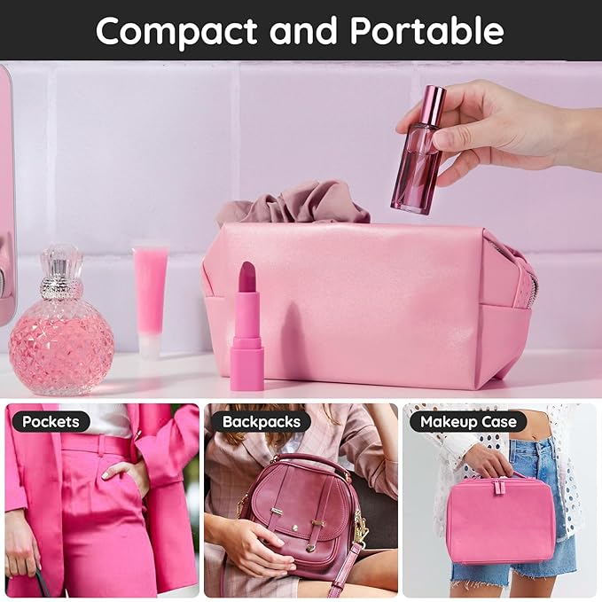 Segbeauty Empty Perfume Bottles, 20ml Travel Perfume Atomizer Refillable, 2pcs Portable Mini Cologne Spray Bottle Set Toiletries Cosmetic Fragrance Sample Dispense Pump Bottles Container for Travel