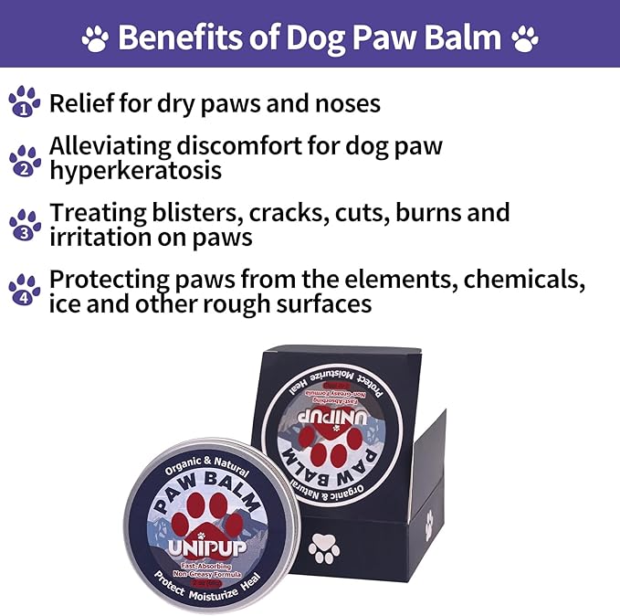 paw Balm for Dogs, Natural paw Balm Dogs, Heals & Moisturizes Dry Cracked Noses and Paws, 2.1oz Natural Dog Nose Balm Dog Paw Pad Balm