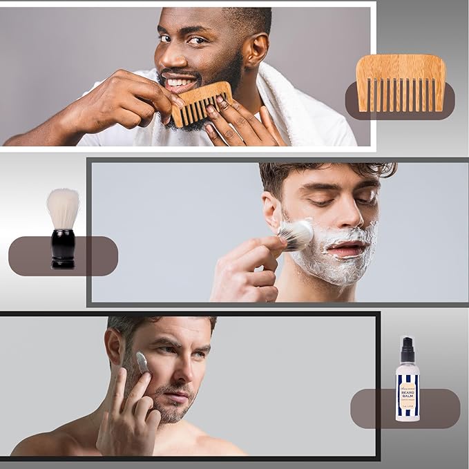 Fathers Gifts for Men Dad Bath and Body Gift Sets for Men with 10 Pcs Cedar & Bergamot Spa Gifts Set, Bath Gift Set Includes Beard Balm, Bubble Bath.Perfect Relaxation Spa Gift Basket for Men