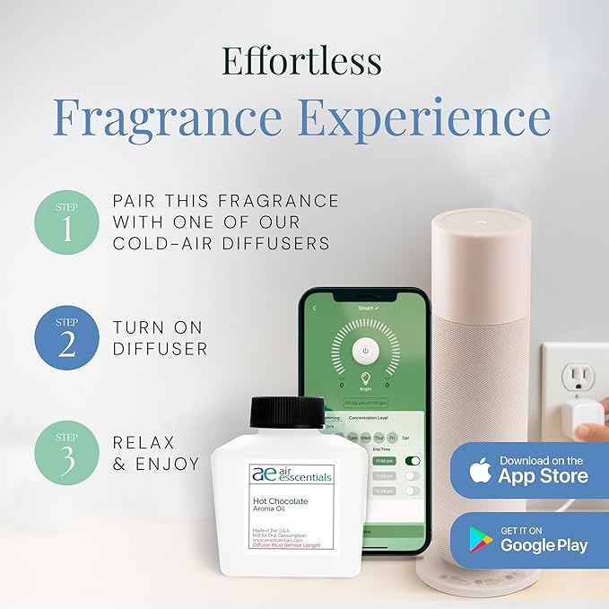 Hot Chocolate Aroma Oil, Holiday Essential Oil Blend for Diffusers & Scent Machines, Chocolate & Marshmallow, Cozy Winter Fragrance, Cold-Air Compatible, 100mL