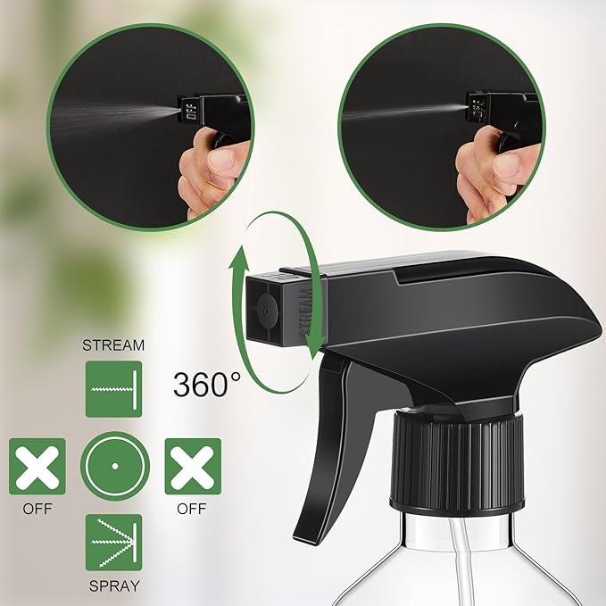 9 Pack 10oz/300ml Plastic Spray Bottle Bulk for Plant Small Spray Bottle Fine Mist Water Sprayer Upgraded Adjustable Nozzle Refillable Empty Containers for Cleaning, Hair, Cooking(Clear)