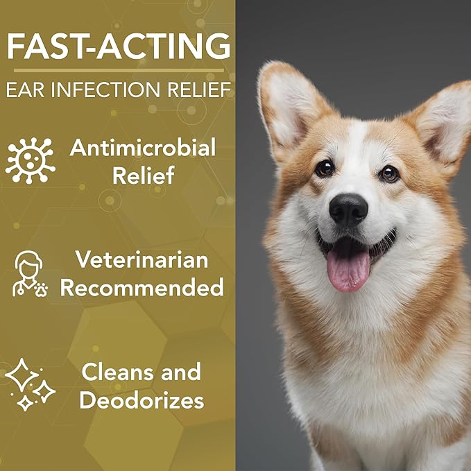 NOVEHA Dog Ear Therapy - Soothes Itchiness, Cleans Ear Canal, and Controls Odor, Ear Cleaner for Dogs - Stop Ear Itching That May Cause Infection - Hypochlorous Acid Cleaning Solution - 8 oz Bottle