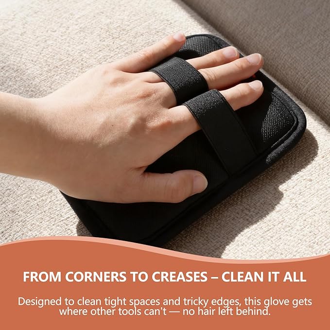 2 Pcs Pet Hair Removal Glove - Upgraded Electrostatic Pet Hair Remover Gloves for Cats & Dogs, Reusable & Washable Magic Brush Pet Hair Removal Tool (Black, L)