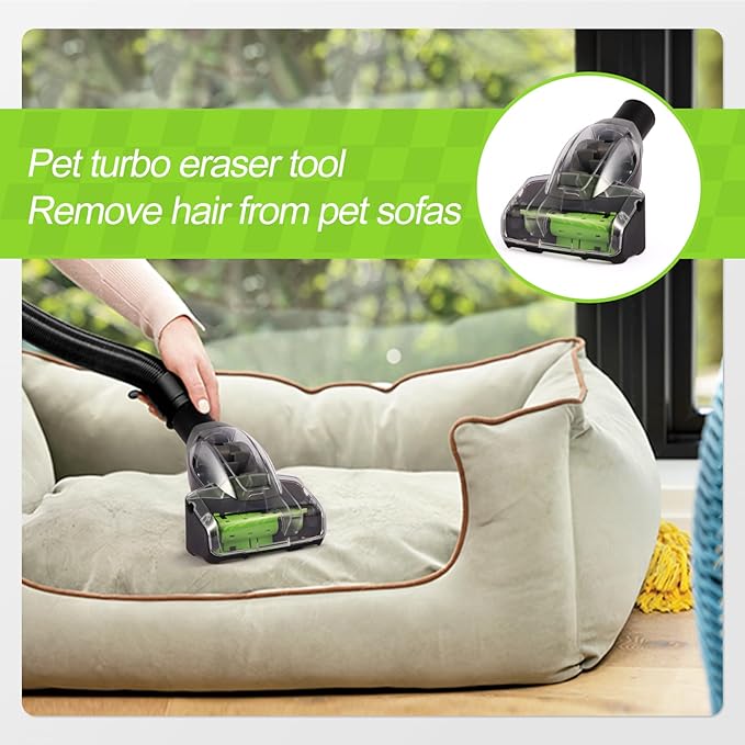 Upgraded Pet Turbine eraser Hair Brush Tool Attachment for Bissell Cleanview Swivel Pet Crosswave 2252 2486 2254 22543 2489 24899 3437F 3508 3774F 27909 3198A Vacuum Replacement Parts 1608089 Green