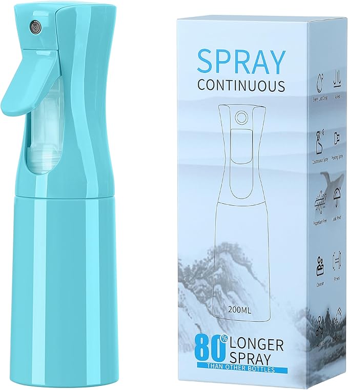 Hair Mister Spray Bottle，Spray Water Bottle Fine Mist Refillable Plants（6.8OZ /200ML） Barber，Showering Pets, Plants, travel, Ironing and Cleaning ﻿ ﻿ ﻿ (Blue-1Pcs)