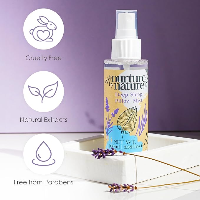 Nurture by Nature Relaxing Spa Gifts for Women - New Mom Gifts Care Package for Women with Deep Sleep Pillow Spray & Bath Salts, Vegan & Cruelty Free New Mommy Essentials - Baby Shower Gift Baskets