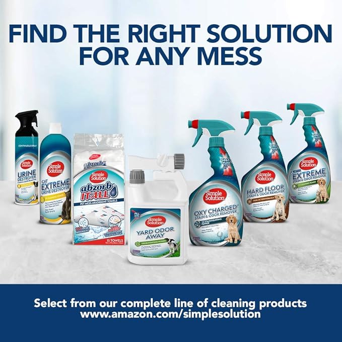 Simple Solution Stain & Odor Eliminator for Pets, Carpet Deodorizer, Enzyme Pet Odor Eliminator for Home, Stain Remover for Cat & Dog Pee, Urine Destroyer, Carpet Cleaner Spray, Fresh Floral,32 oz