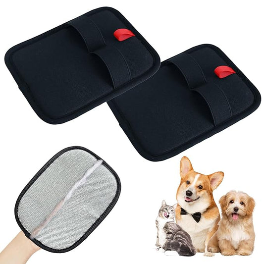 2Pcs Pet Hair Removal Glove, Upgraded Electrostatic Pet Hair Remover Gloves for Cats & Dogs, Reusable Magic Brush Pet Hair Remover Tool for Laundry, Couch, Carpet, Car Seat