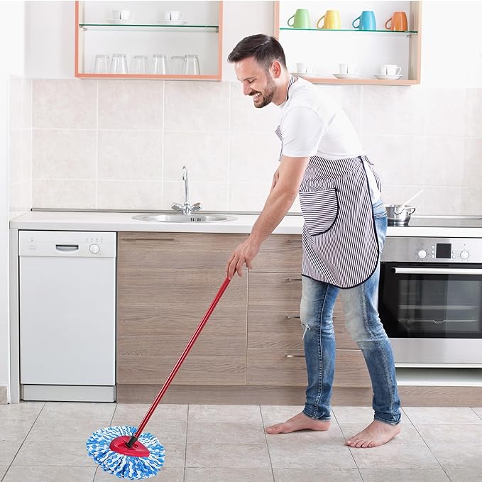 4Pack Mop Replace Heads Compatible for O Cedar, Spin Mop Refill Head Replacement for RinseClean 2-Tank System - Fluffy Microfiber, Machine Washable and Easy to Replace